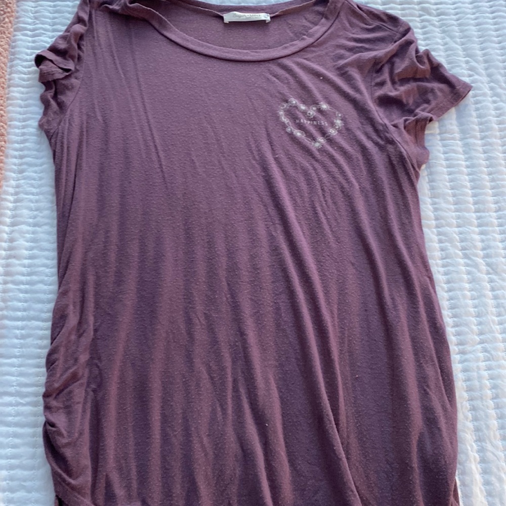 light purple maternity shirt